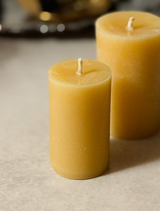 Pillar Small, Natural Beeswax